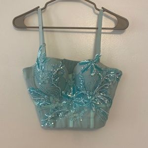 Bedazzled aquamarine corset!